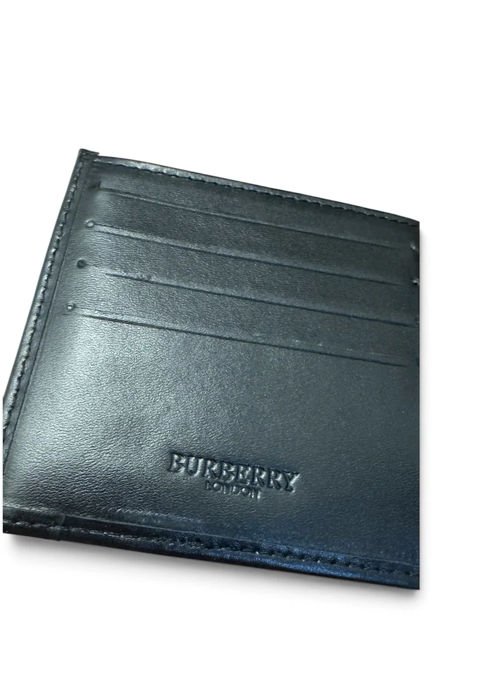 Burberry Beige Vintage Check Card & Key Holder with Black Trim